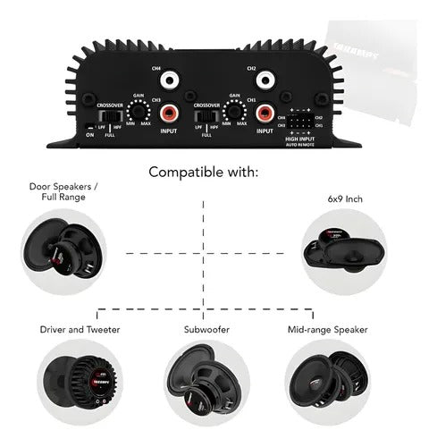 Módulo Taramps Ts400x4 Digital 100w Rms 4 Canais 2ohms A Fio Módulo Taramps Ts400x4 Digital 100w Rms 4 Canais 2ohms A Fio